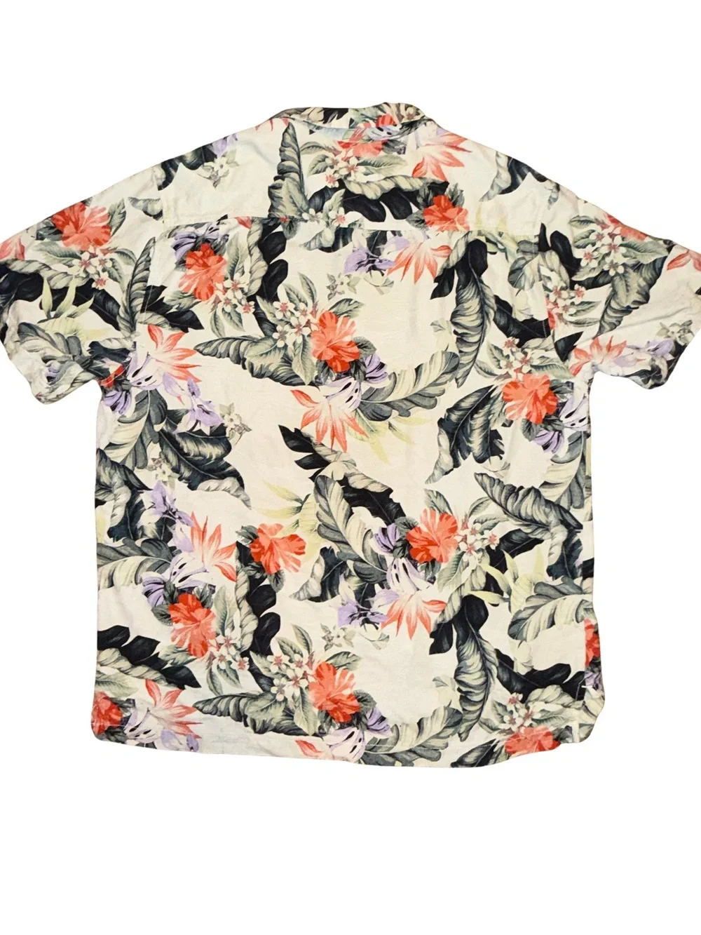 Tommy Bahama Silk Shirt Mens L Tropical Floral Hawaiian Camp Vacation‎ Coastal